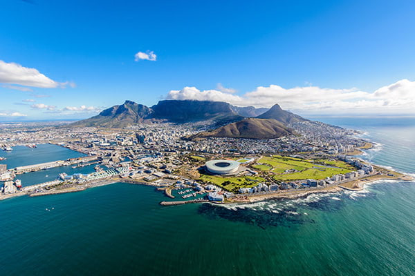 Vue du ciel de Cape Town