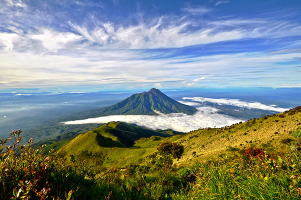 Vue du volcan Merapi