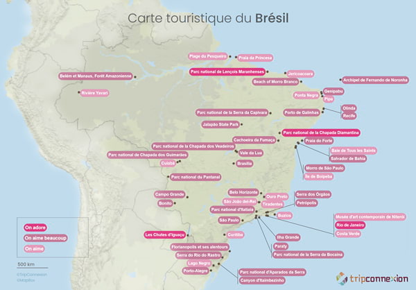 Carte touristique Brésil
