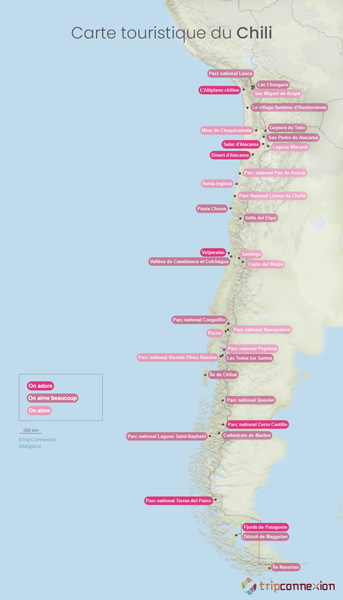 Carte touristique Chili