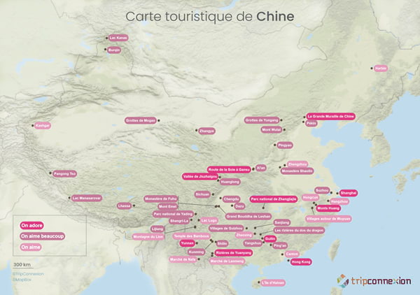 Carte touristique Chine