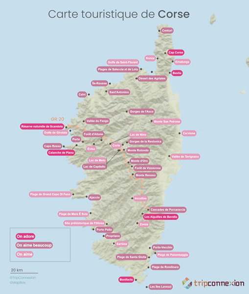 Carte touristique Corse