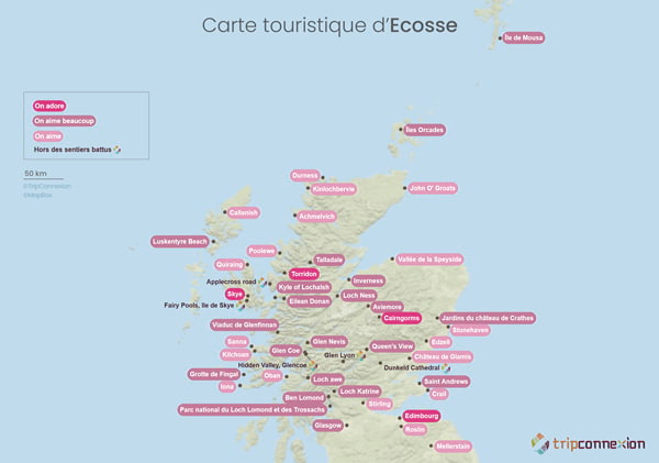 Carte touristique Ecosse