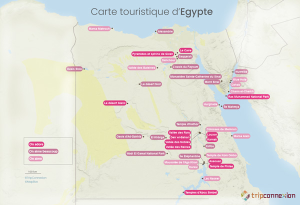 Carte touristique Egypte