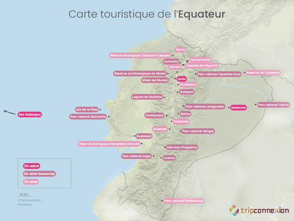 Carte touristique Equateur