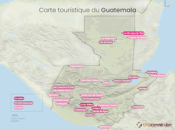 Carte touristique Guatemala