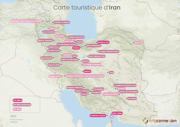 Carte touristique Iran