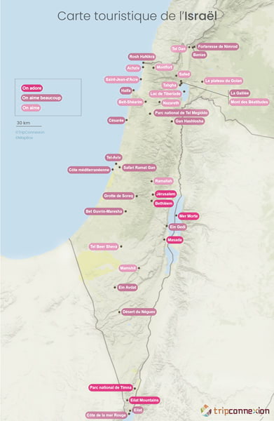 Carte touristique Israël