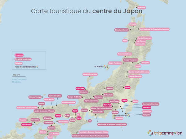 Carte touristique Japon