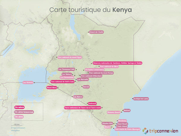 Carte touristique Kenya