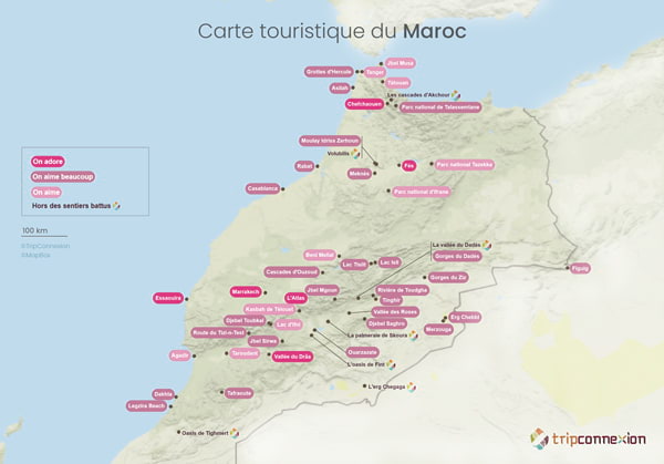 Carte touristique Maroc