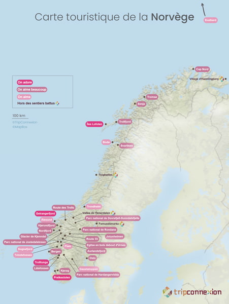 Carte touristique Norvège