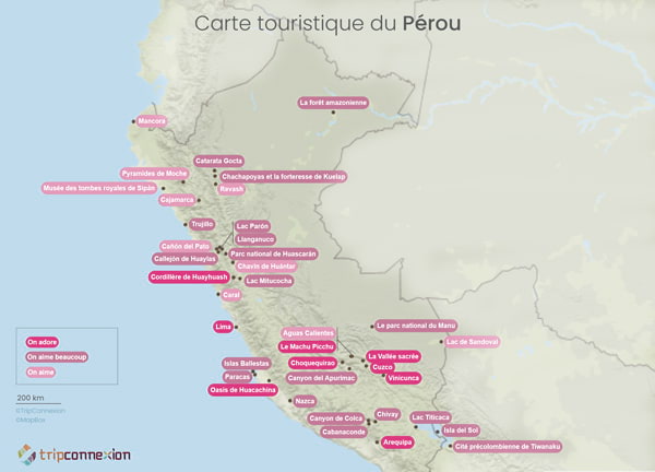 Carte touristique Pérou