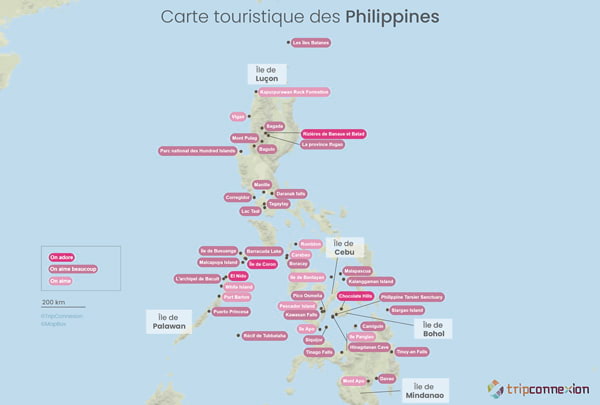 Carte touristique Philippines