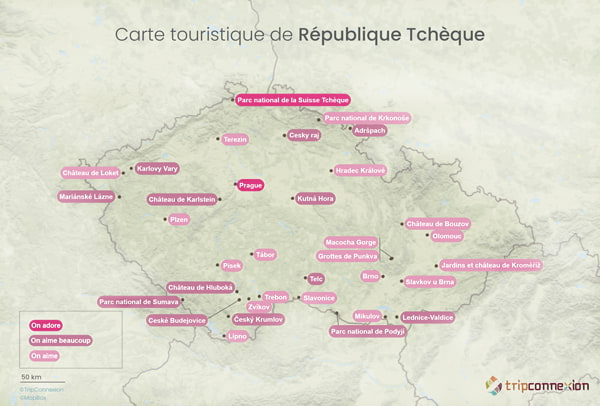 Carte touristique République tchèque