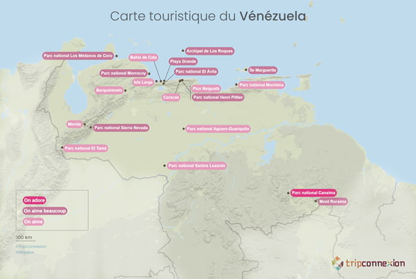 Carte touristique Venezuela