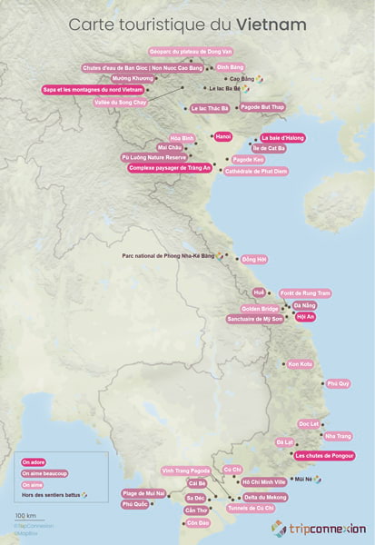Carte touristique Vietnam