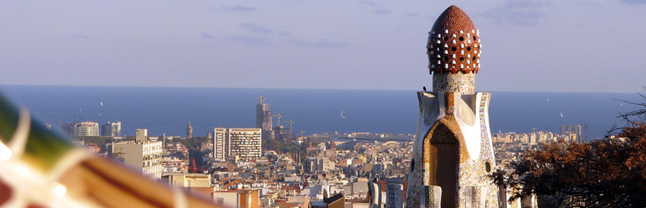Vue de la ville de Barcelone depuis le parc de Guell