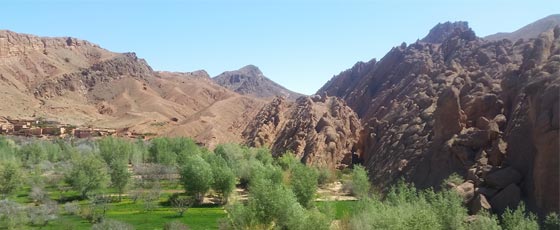 Panorama sur la vallée du Dadès dans le sud du Maroc.