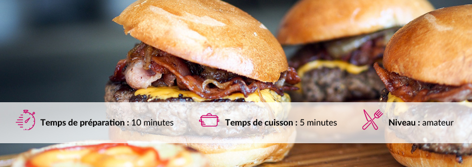 La recette originale du burger au bacon permet de découvrir la véritable cuisine américaine.