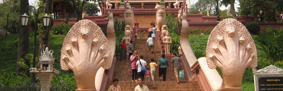 Le célèbre temple Wat Phnom. 