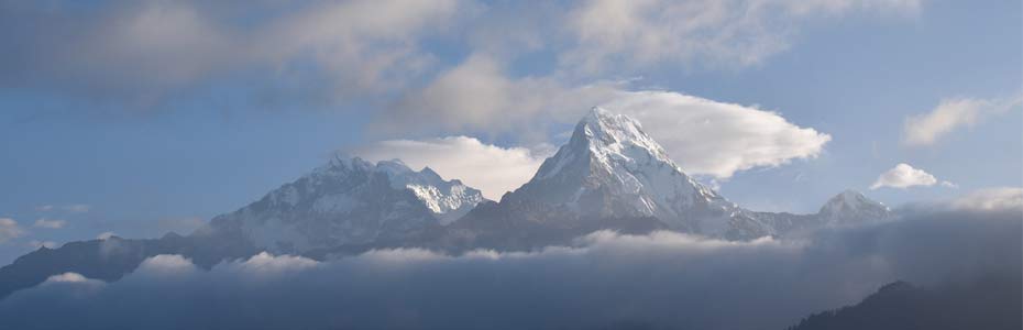 Magnifique panorama sur la vallée du Mustang au Népal.